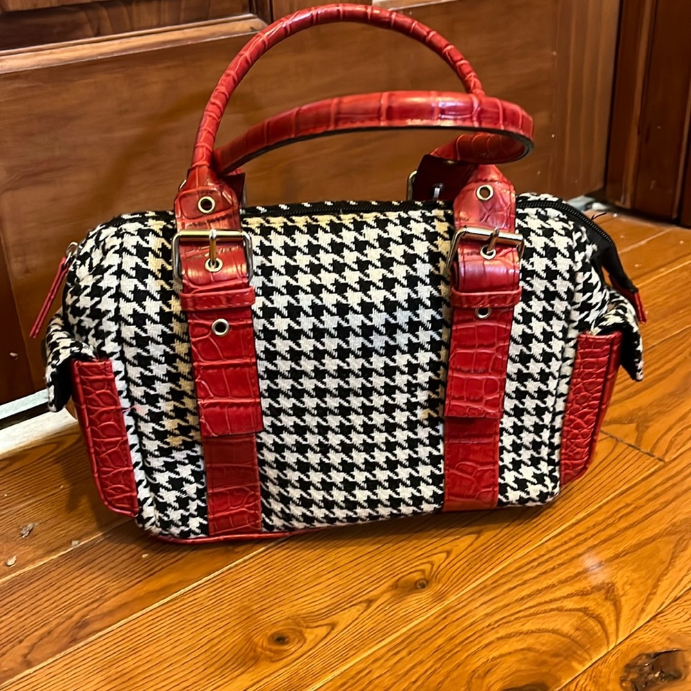 Fashion express  houndstooth print shoulder purse